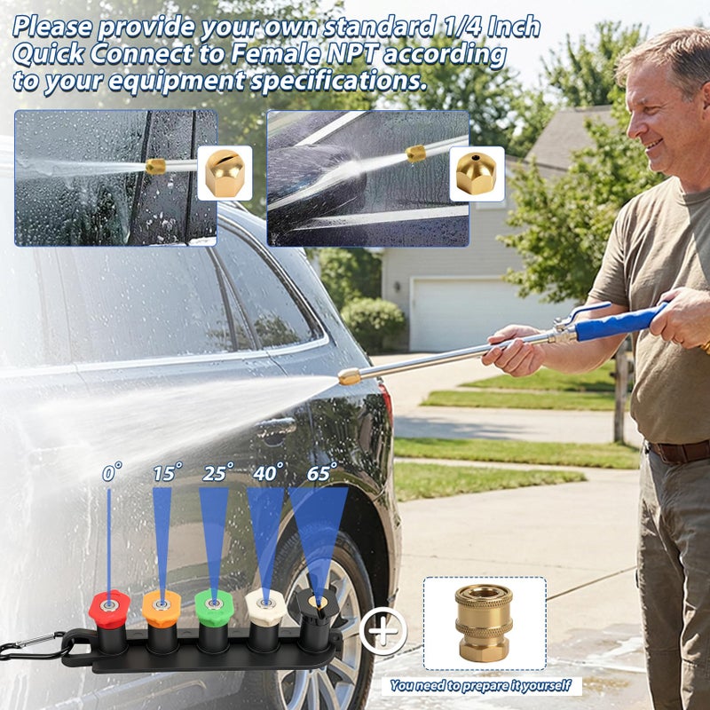 Yeesingsen Jetnozzle High pressure hose nozzle for garden hose,7-in-1 Hydro jet nozzle High Pressure Power Washer wand, nozzles watering sprayer cleaning tool, Pressure washer hose attachment - Image 2