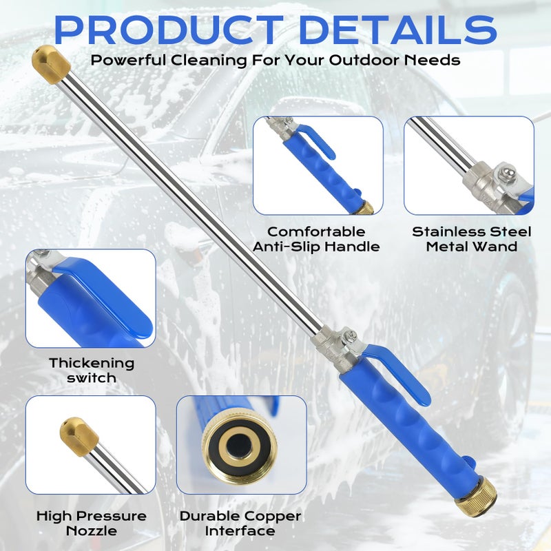 Yeesingsen Jetnozzle High pressure hose nozzle for garden hose,7-in-1 Hydro jet nozzle High Pressure Power Washer wand, nozzles watering sprayer cleaning tool, Pressure washer hose attachment - Image 3
