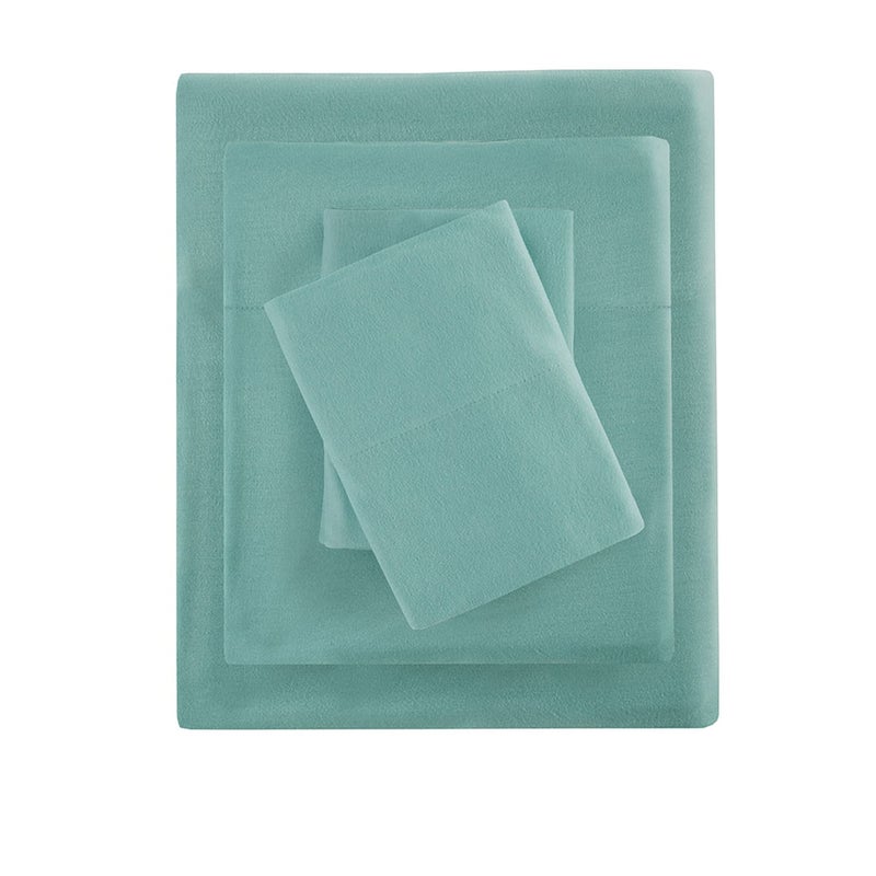 Intelligent Design Cotton Blend Jersey Knit Bed Sheet Set Wrinkle Resistant  Soft Sheets with 14"" Deep Pocket  All Season  Cozy Bedding-Set  Matching Pillow Case  Queen  Aqua 4 Piece - Image 2