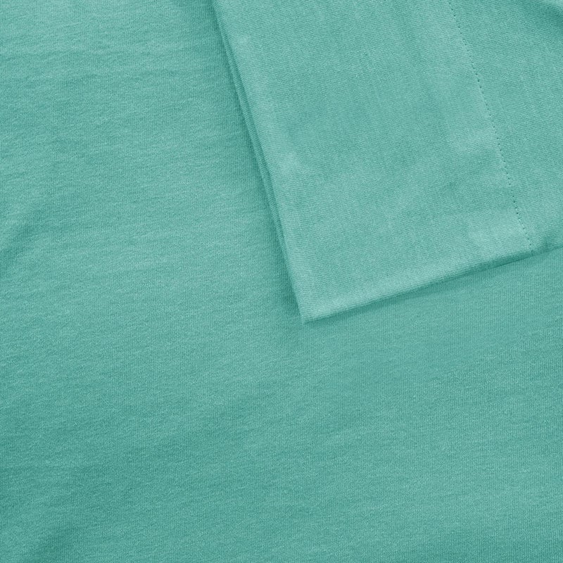 Intelligent Design Cotton Blend Jersey Knit Bed Sheet Set Wrinkle Resistant  Soft Sheets with 14"" Deep Pocket  All Season  Cozy Bedding-Set  Matching Pillow Case  Queen  Aqua 4 Piece - Image 4