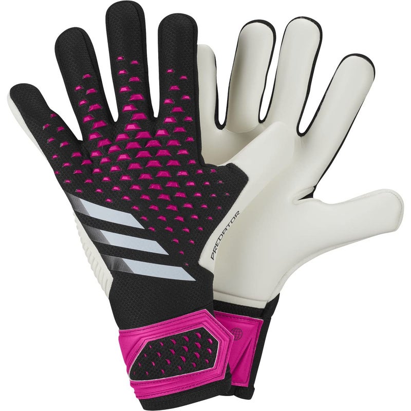 adidas Unisex-Adult Competition Predator Goalie Gloves, Black/White/Team Shock Pink, 12