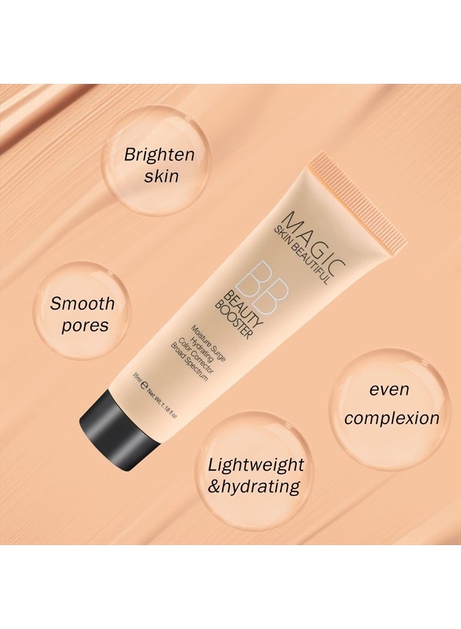 Boobeen Hydrating BB Cream, Full-Coverage Foundation&Concealer, Color Correcting Cream, Tinted Moisturizer BB Cream for All Skin Types - Evens Skin Tone - Image 3
