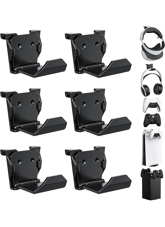 erorex 6Pcs Controller Wall Mount Holder For Ps5 Ps4 Xbox Switch Controller Strong Adhesive Screw Controller Holder Headphone Stand Headset Hanger Hook For Video Game Controller & Headphones  - Image 1