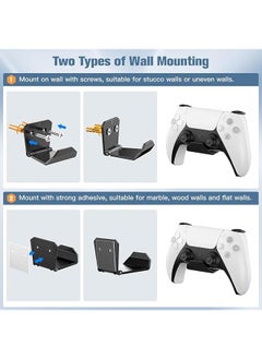 erorex 6Pcs Controller Wall Mount Holder For Ps5 Ps4 Xbox Switch Controller Strong Adhesive Screw Controller Holder Headphone Stand Headset Hanger Hook For Video Game Controller & Headphones  - Image 3