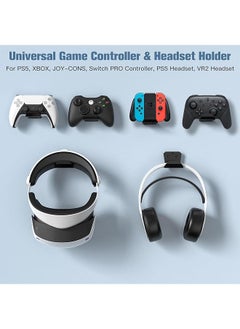 erorex 6Pcs Controller Wall Mount Holder For Ps5 Ps4 Xbox Switch Controller Strong Adhesive Screw Controller Holder Headphone Stand Headset Hanger Hook For Video Game Controller & Headphones  - Image 5