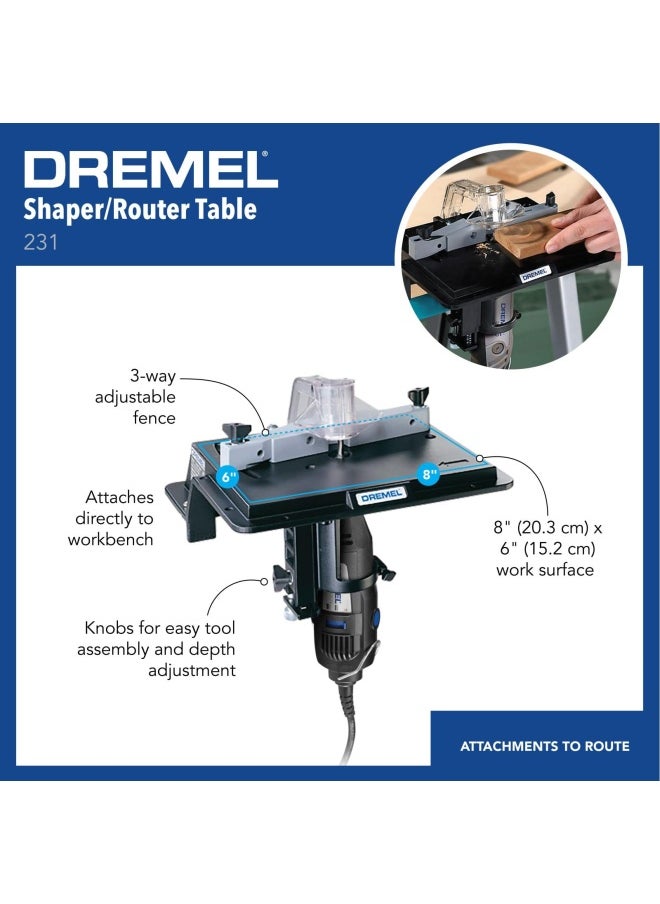 DREMEL - 231 Portable Rotary Tool Shaper And Router Table- Woodworking Attachment Perfect For Sanding  Shaping  And Trimming Edges - Image 1