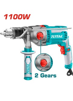 TOTAL Total Impact Drill 1100W (TG211166) – Powerful Electric Drill for Drilling, Hammering, and Driving, 16mm Max Capacity, Variable Speed, Forward/Reverse, Aluminum Gearbox, Includes Extra Carbon Brushes  - Image 1