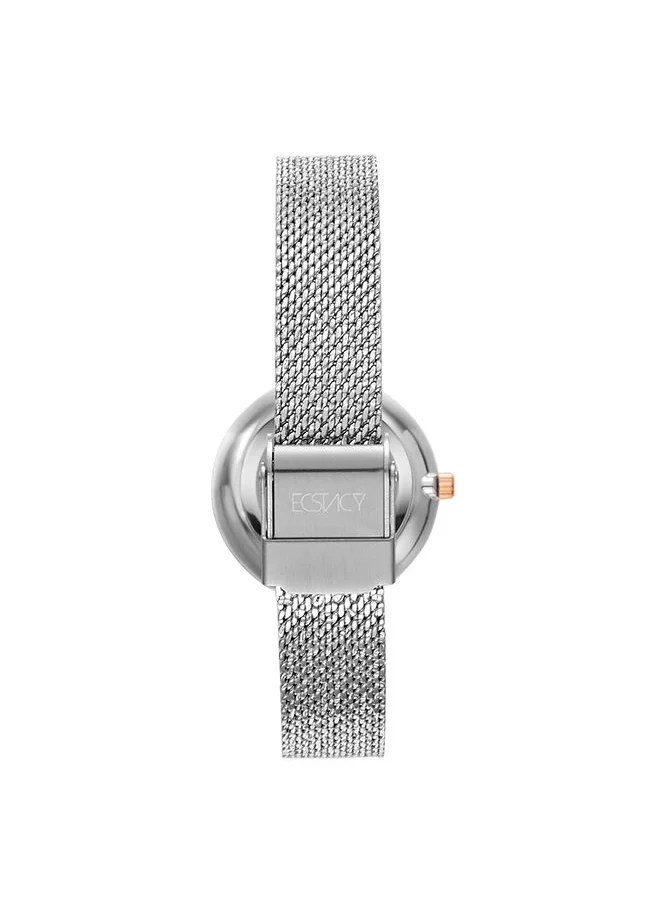 إكستاسي Ecstacy Women's Japan Quartz Movement Watch, Analog Display and Mesh Strap - E20506-KMSM, Silver