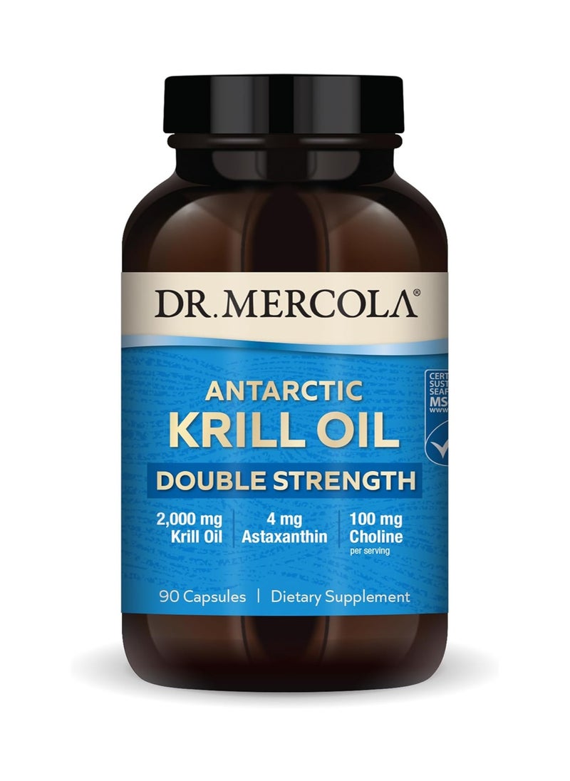 Dr. Mercola - Antarctic Krill Oil Double Strength 2000 Mg Krill Oil 4 Mg Astaxanthin 100 Mg Choline 90 Capsules - Image 1