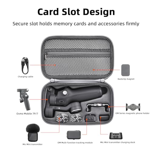 BRDRC Osmo Mobile 7P 8 Case, PU Leather Portable Storage OM 7P Case Travel Carrying Bag for DJI OM 7/7P/8 Gimbal Stabilizer for DJI Mic Mini Accessories - Image 2