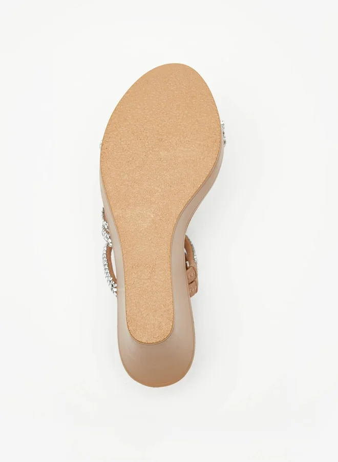 Celeste Women's Embellished Slip-On Sandals with Wedge Heels