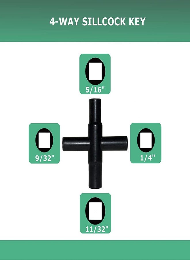 QPURO Water Meter Key 16 inch Kit - Industrial Grade Curb Key Water Shut Off Tool - 4-Way Multi Functional Utility Tool and 4 Way Sillcock Water Key for Valves, Faucets, Spigots - Image 4