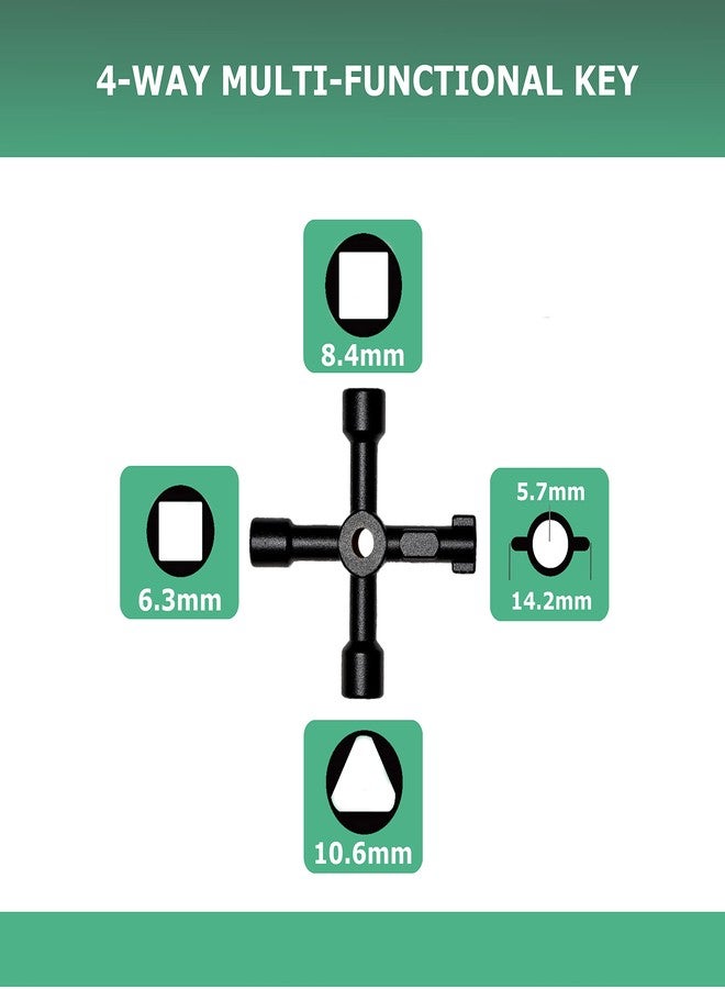 QPURO Water Meter Key 16 inch Kit - Industrial Grade Curb Key Water Shut Off Tool - 4-Way Multi Functional Utility Tool and 4 Way Sillcock Water Key for Valves, Faucets, Spigots - Image 5