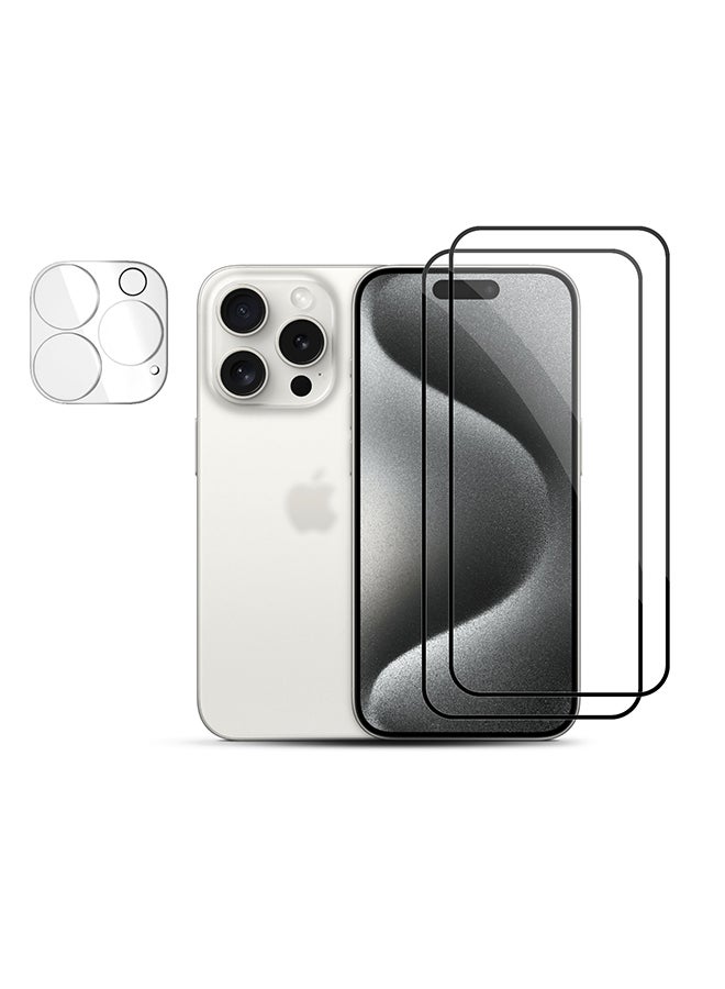 O Ozone Screen Protector for iPhone 15 Pro Max With Camera Lens Protector , 9H Hardness Full Coverage Screen Guard HD Ultra-thin Tempered Glass Screen Guard  - Image 1
