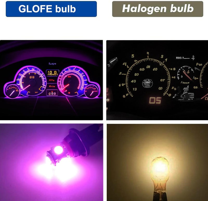 GLOFE T10 194 168 Dash Instrument Pink/Purple LED Light Bulbs - 10Pcs Set - Image 3