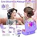 Mqsiuve Kids Makeup Kit for Girl 2 in 1 Kids Washable Makeup Toys Nail Art Kit with Nail Dryer and Storage Case Real Girl Makeup Set Birthday Gifts Toys for 3 12 Year Old Girls Purple - Image 4