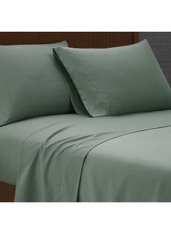 London Fog London Fog – Garment Wash Solid King 6 Piece Sheet and Pillowcase Set – Soft Microfiber Fabric – Green  - Image 5