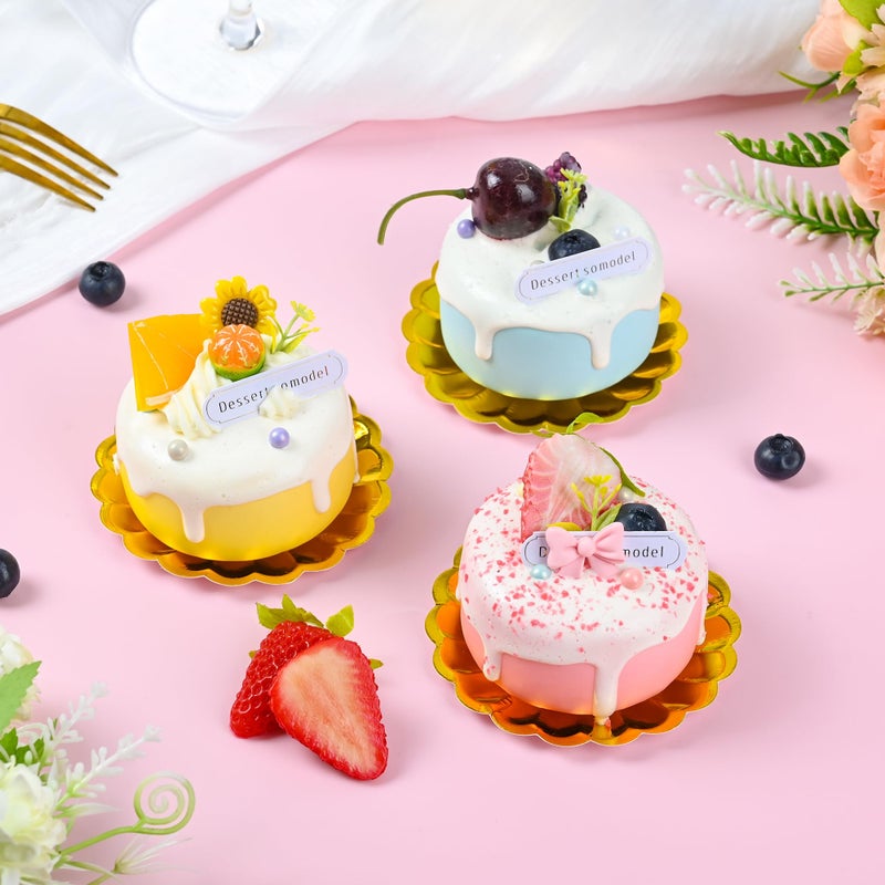 ZUQMZUQ 120 Pcs Mini Cupcake Plates Gold Dessert Plates 3.5 Inch Scalloped Edge Mini Paper Baking Dessert Dish for Baking Party Wedding Baby Shower Birthday Party - Image 4