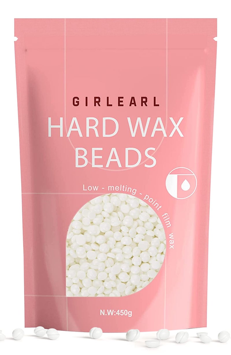 GIRLEARLE 1lb Wax Beads for Hair Removal - Unscented Hard Wax Beads Refill for Professional Full Body Waxing - Ideal for Facial, Brazilian Bikini, Legs, and Underarms at Home for Women and Men (White) - Image 1
