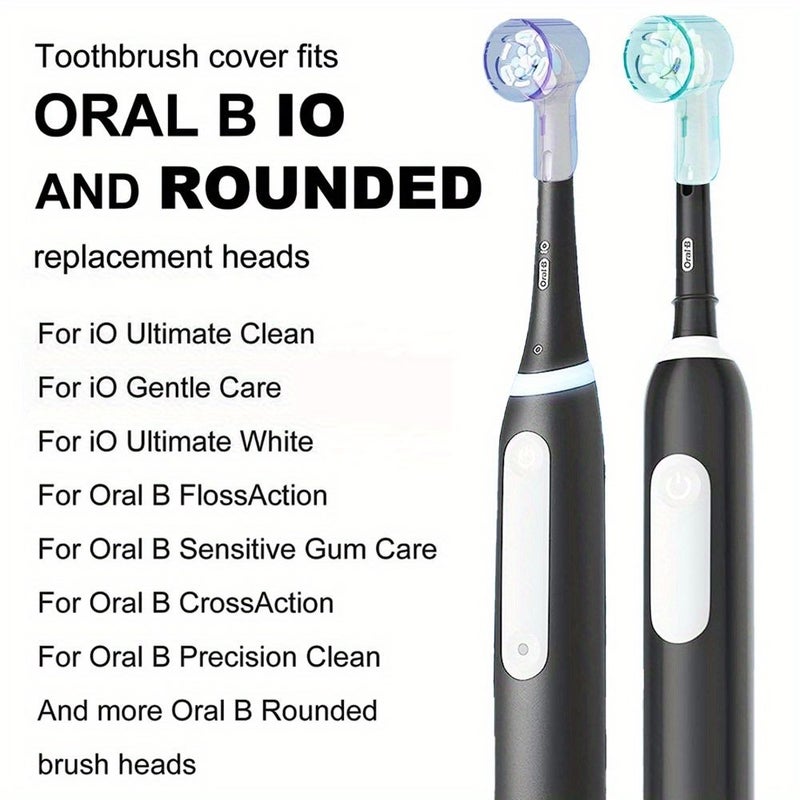 8 Pcs Colorful Toothbrush Dustproof Covers Caps Unscented Compatible With Replacement Heads And IO Series Electric Toothbrush Head Protector - Image 2