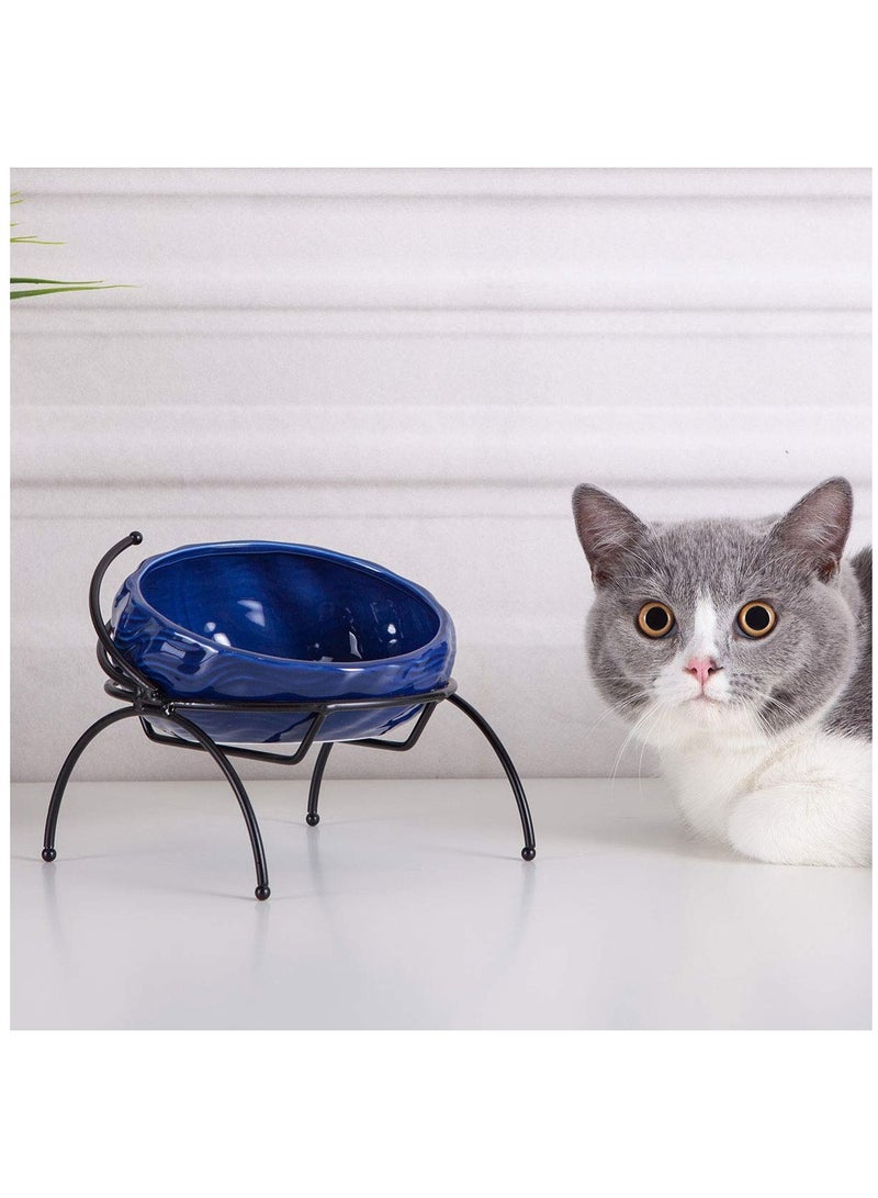 SYOSI وعاء قطط سيراميك مرتفع مضاد للتقيؤ بزاوية 15 درجة مجموعة وعاء طعام وماء للقطط مع قاعدة غير قابلة للانزلاق لحماية عمود الفقر للقطط والكلاب آمن للاستخدام في الميكروويف وغسالة الصحون - Image 3