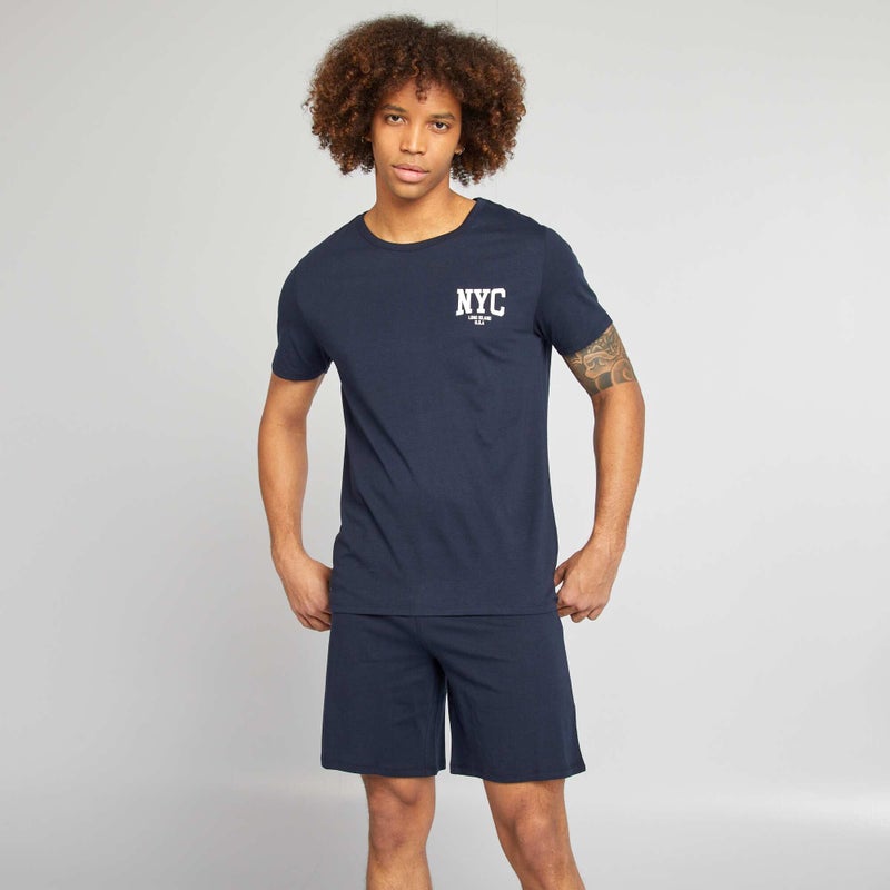t-shirt-and-shorts-pyjama-set-2-piece-set-blue
