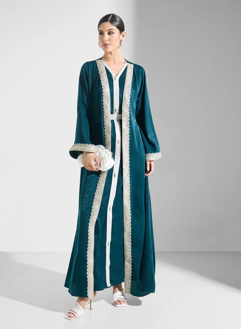 Akadia Fashion GOLDEN LACE 2 PCS CREPE KAFTAN