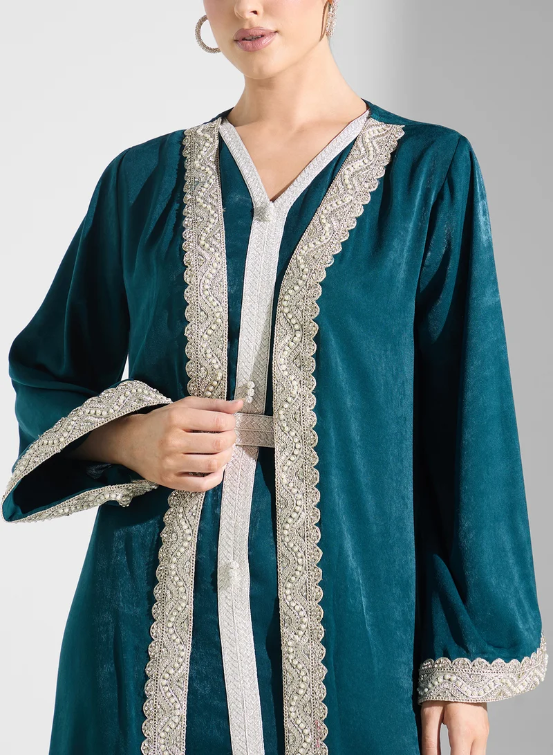 Akadia Fashion GOLDEN LACE 2 PCS CREPE KAFTAN