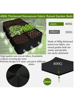 Generic Fabric Raised Garden Bed 128 Gallon 8 Holes Rectangle Thick Nonwoven Gardening Grow Bags Planting Container for Growing Herbs Flowers and Vegetables  - Image 3