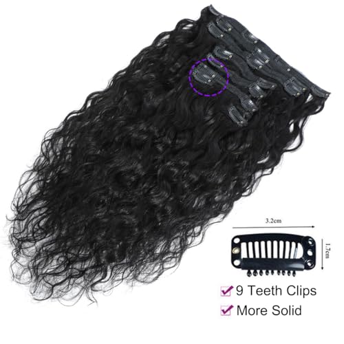Feelgrace Body Wave Clip In Hairpiece - Natural Color Brazilian Human Hair Extension - Virgin Real Wavy Clip In Hair (12 Inch) - Image 2
