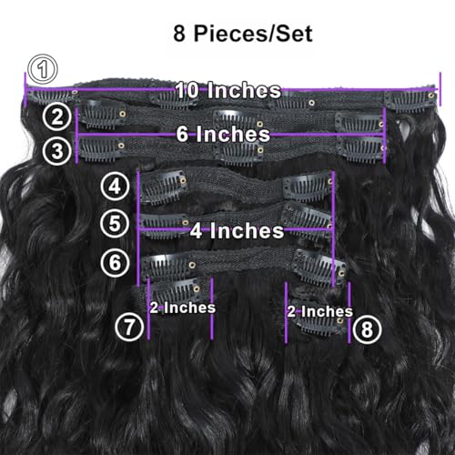 Feelgrace Body Wave Clip In Hairpiece - Natural Color Brazilian Human Hair Extension - Virgin Real Wavy Clip In Hair (12 Inch) - Image 3