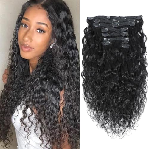 Feelgrace Body Wave Clip In Hairpiece - Natural Color Brazilian Human Hair Extension - Virgin Real Wavy Clip In Hair (12 Inch) - Image 1