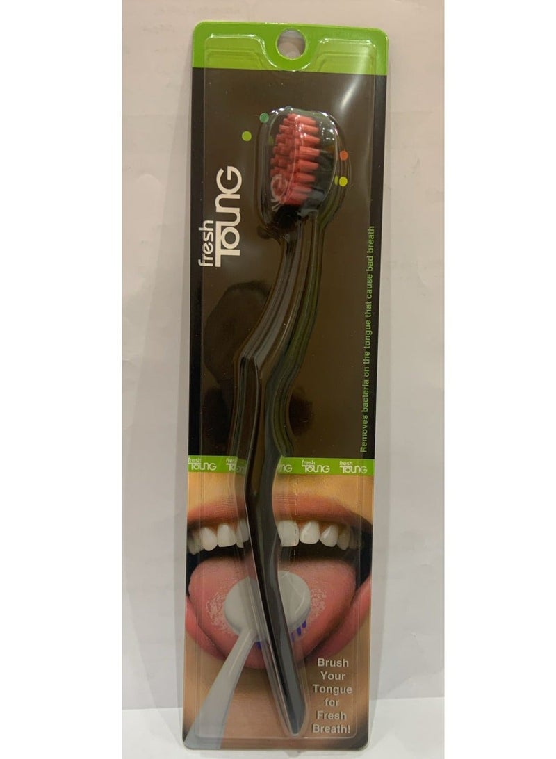 Multi-colored refreshing mint tongue cleaner brush - Image 2