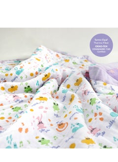 Milk&Moo Milk&Moo Firends Baby Muslin Swaddle Blanket, Oeko Tex Certified 100%Cotton, 4-Layer Muslin Blanket, Soft, Lightweight, Gender Neutral, Baby Blanket for Toddler Girls and Boys  - Image 4