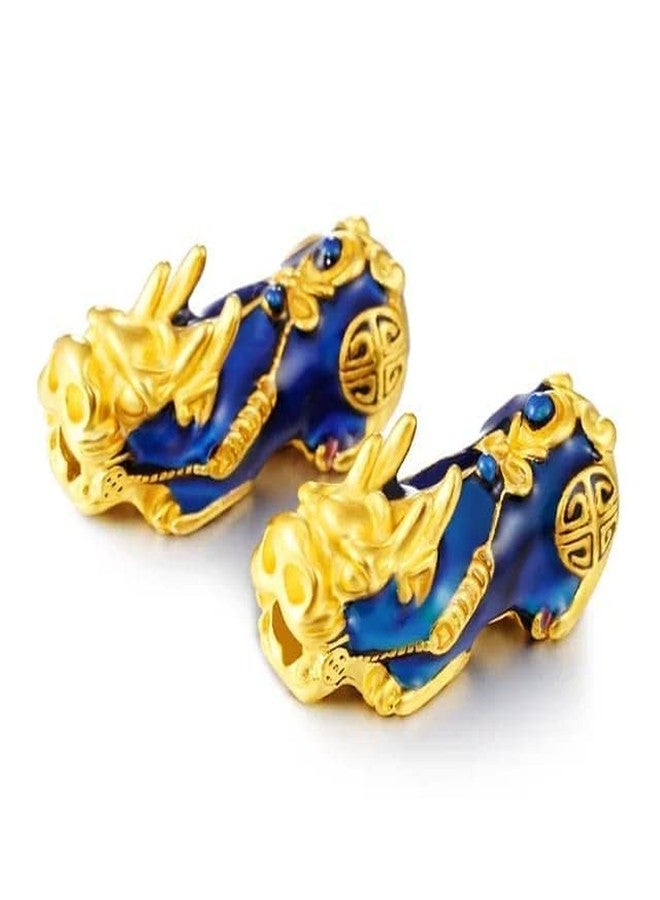 GEMTUB Black Obsidian Pixiu Bracelet | 10mm Beads, Gold-Plated 2 Color-Changing Pixiu Charms for Wealth & Luck - Image 3