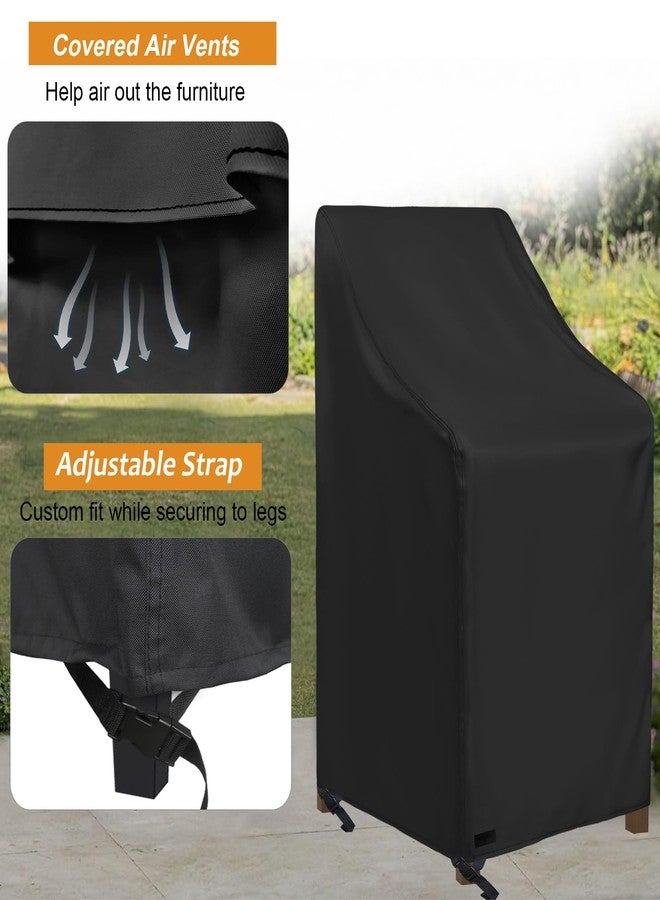 NettyPro أغطية كراسي خارجية قابلة للتكديس من نيتي برو، عبوة من قطعتين، مقاومة للماء، شديدة التحمل، لحماية كراسي أثاث الفناء من جميع الأحوال الجوية، 28 عرض × 35 عمق × 45 ارتفاع بوصة - Image 5