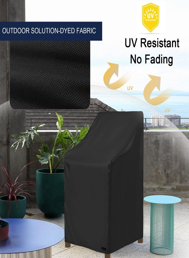 NettyPro أغطية كراسي خارجية قابلة للتكديس من نيتي برو، عبوة من قطعتين، مقاومة للماء، شديدة التحمل، لحماية كراسي أثاث الفناء من جميع الأحوال الجوية، 28 عرض × 35 عمق × 45 ارتفاع بوصة - Image 3