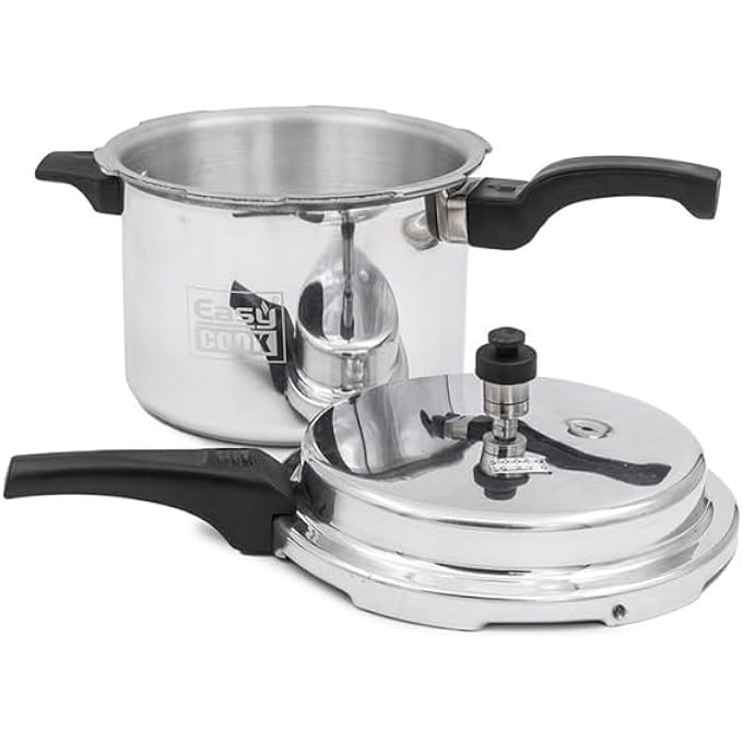 Easy Cook Easycook Aluminium Pressure Cooker  Light Weight Durable  Silver 5 Ltr - Image 1
