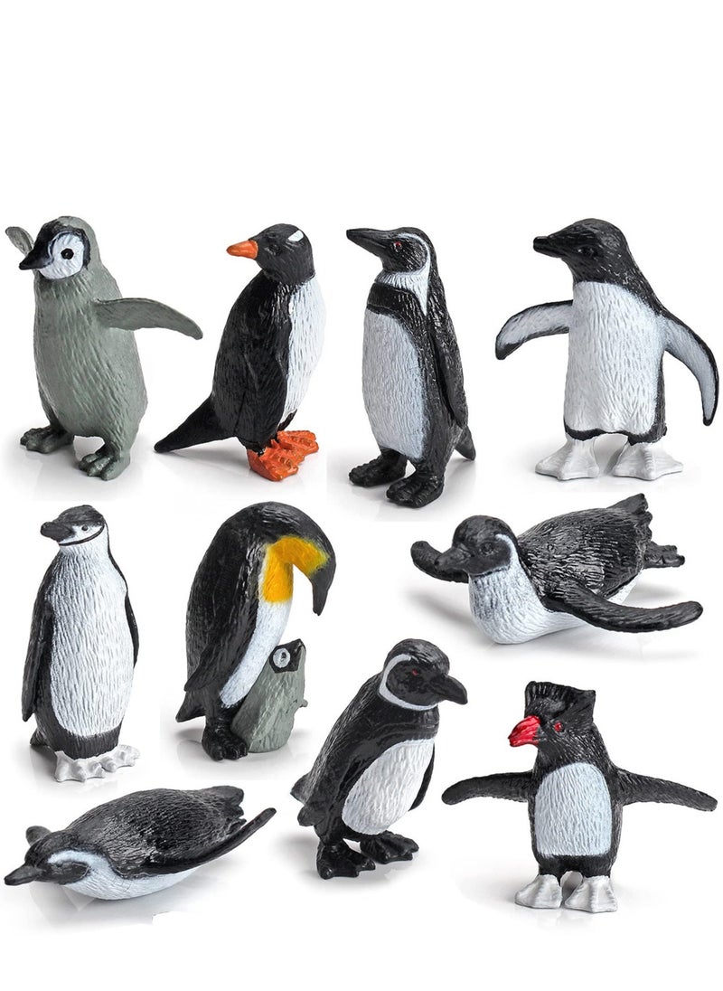 SYOSI Realistic Arctic Penguin Figurines Toy Playset Winter Habitat Adventure Toys Early Educational Toys Cake Decoration Birthday Party Supplies Decorative Accessory 11PCS  - Image 1