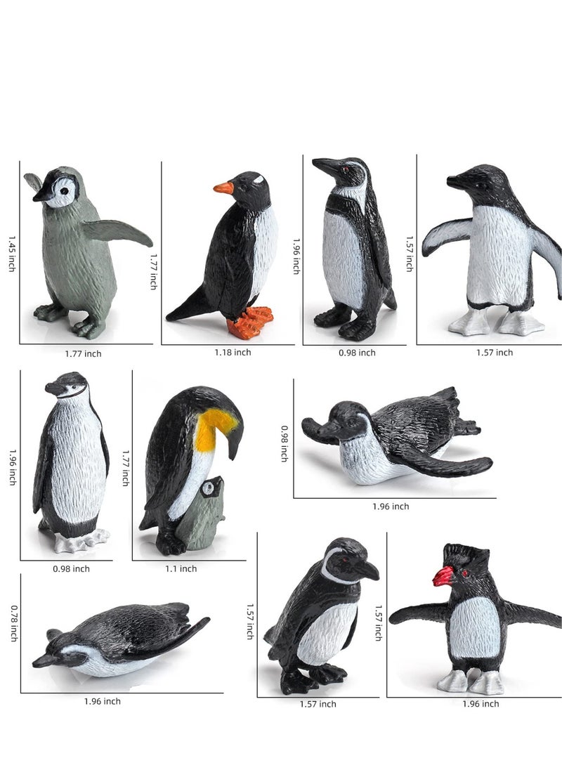 SYOSI Realistic Arctic Penguin Figurines Toy Playset Winter Habitat Adventure Toys Early Educational Toys Cake Decoration Birthday Party Supplies Decorative Accessory 11PCS  - Image 2