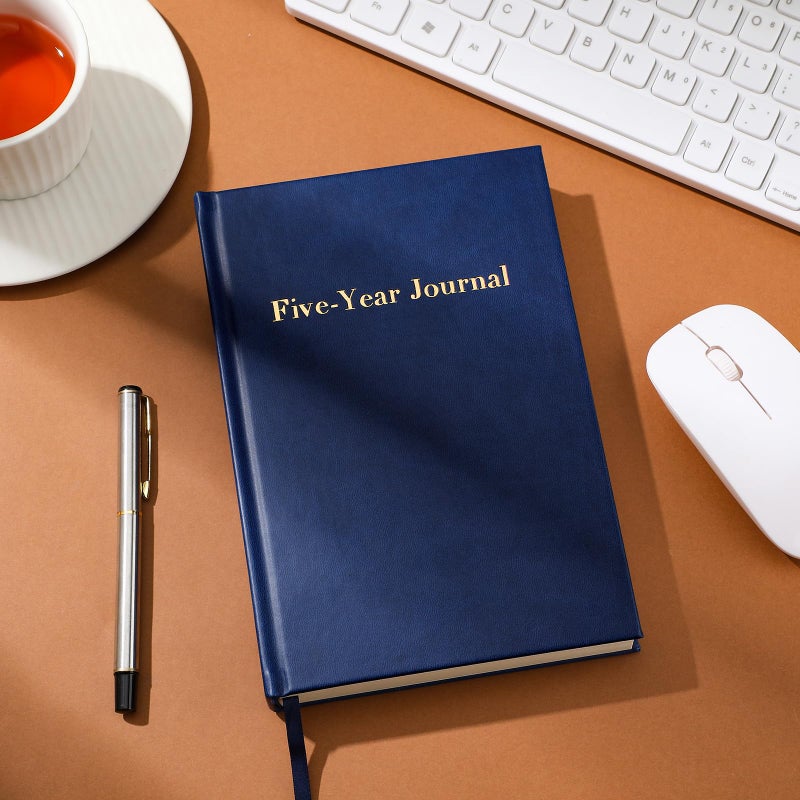 Resurhang Hard Cover 5 Year Journal 6 x 8.5 Inch 5 Year Memory Notebook Daily Journal, Yearly Undated Diary Life Planner Log Book Gifts for Men and Women (Navy Blue) - Image 4