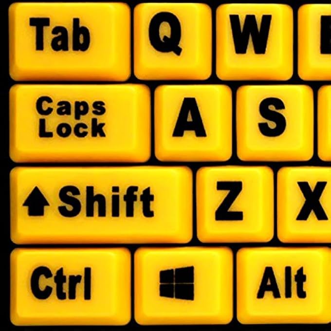 rayihni لوحة مفاتيح متعددة الوسائط مضيئة كبيرة الطباعة AKB-132UY EASYTOUCH باللون الأصفر WLM - Image 2