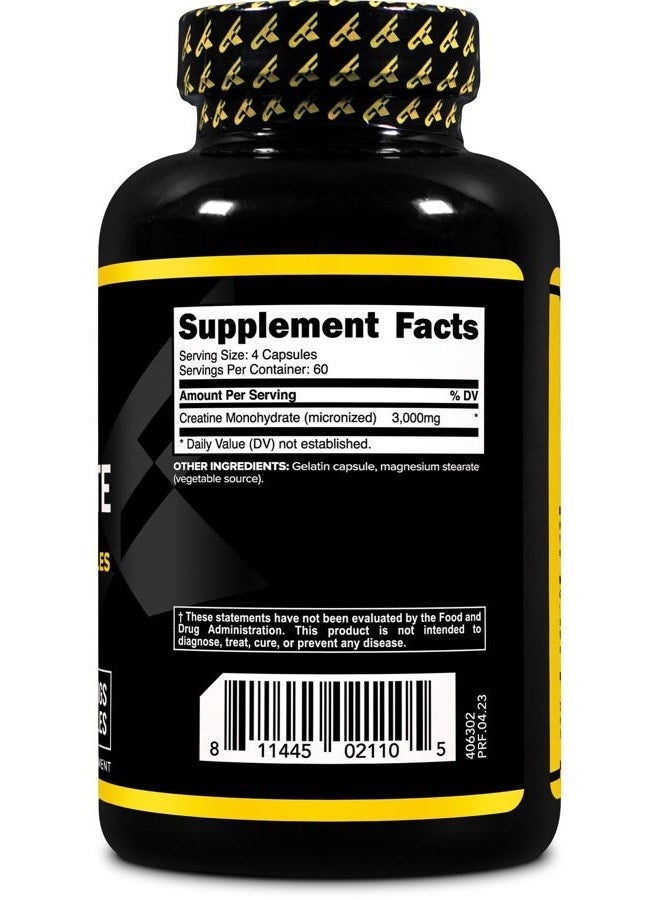 Primaforce Creatine Monohydrate Capsules - 240 Capsules, 3,000mg per Serving, Gluten Free and Non-GMO - Image 5