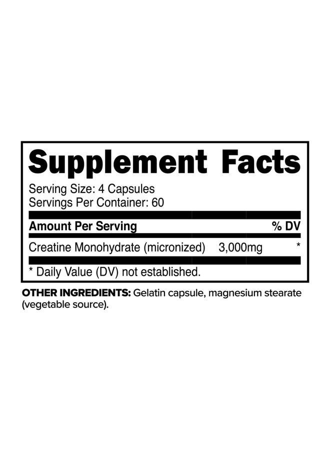Primaforce Creatine Monohydrate Capsules - 240 Capsules, 3,000mg per Serving, Gluten Free and Non-GMO - Image 2