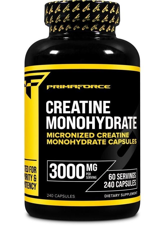 Primaforce Creatine Monohydrate Capsules - 240 Capsules, 3,000mg per Serving, Gluten Free and Non-GMO - Image 3