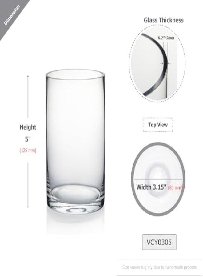 AKDC Wgvi Clear Cylinder Glass Vase, 3"X5"H Skinny&Narrow For Wedding Party Flowers Centerpieces Home Decorations - Image 2