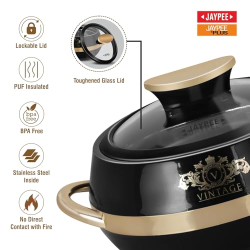 JAYPEE Gourmet Inner Stainless Steel Casserole Set of 3 with Lockable Lid,(1000+1500+2000 ml), BPA Free Insulated Casserole Set |Food Grade Serving Set |Ideal for Chapati,Warm & Fresh Food,Green - Image 3