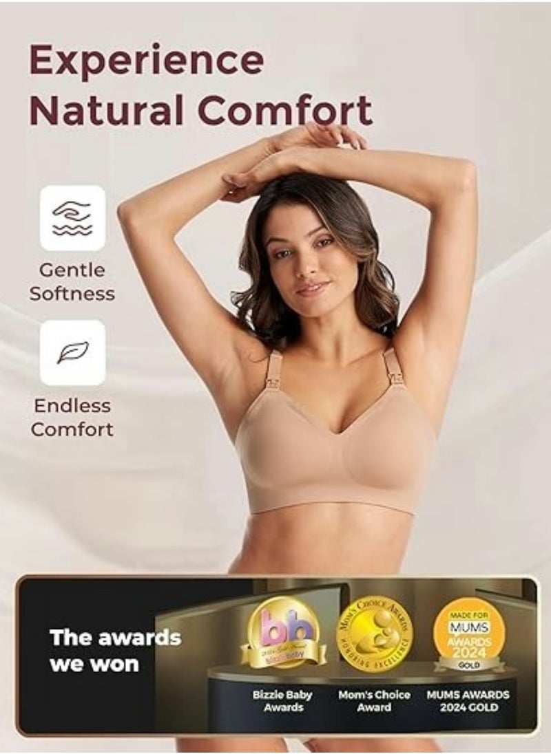 Momcozy - Nursing Bras for Breastfeeding, Seamless Ultra Comfort Maternity Bra, Natural Shape, Pregnancy Sleep Bralette - Image 1
