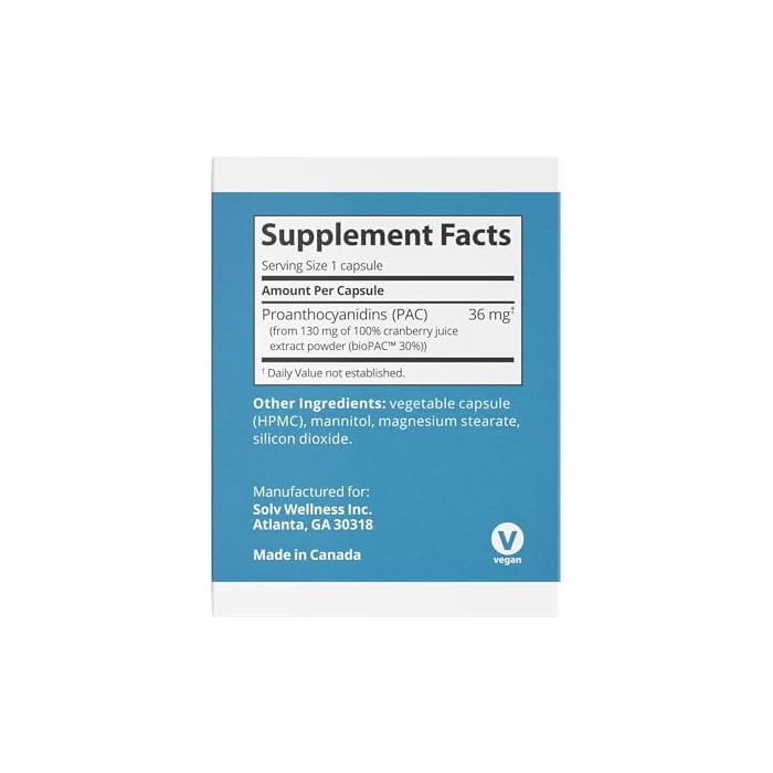 Solv Wellness GennaMD - Maximum UTI Defense - 36 mg Soluble PAC from 100% Cranberry Juice Extract - Highest PAC Concentration in a Small, Easy-to-Swallow Capsule - 30 Capsules - Image 3