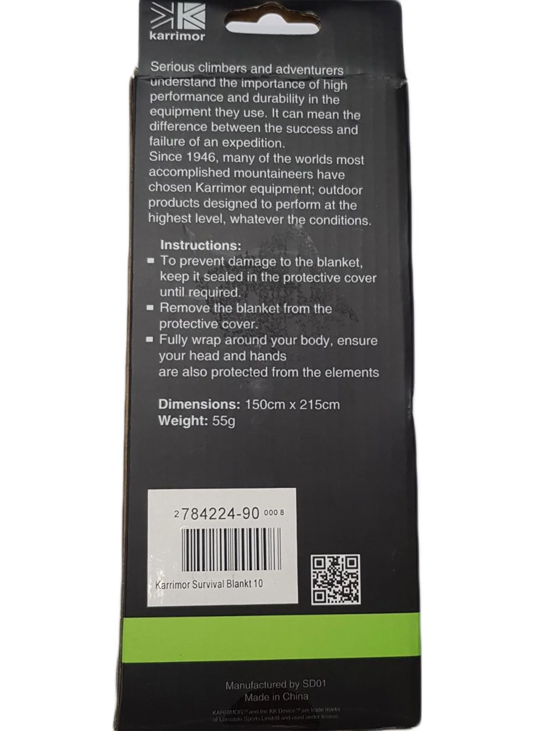 Karrimor Survival Thermal Blanket 784224